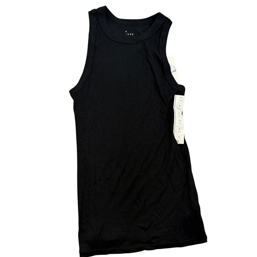 A New Day Women's Black Slim Fit Ribbed High Neck Tank Top - Size Medium - NWT